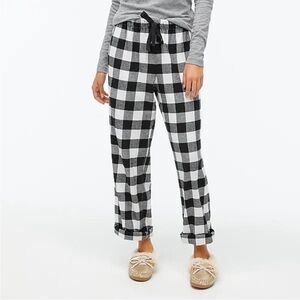 J. Crew 100% Cotton Black and White Buffalo Plaid Leisure Lounge Pants Sz L